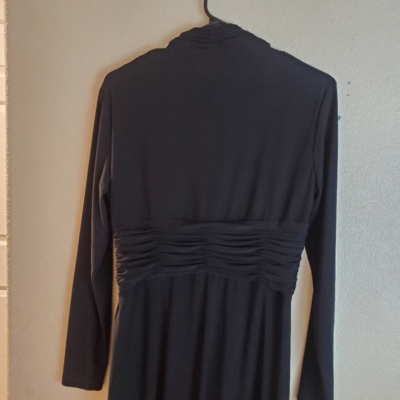 Jones New York Black Ruched Draped Jersey Dress - Picture 3 of 6